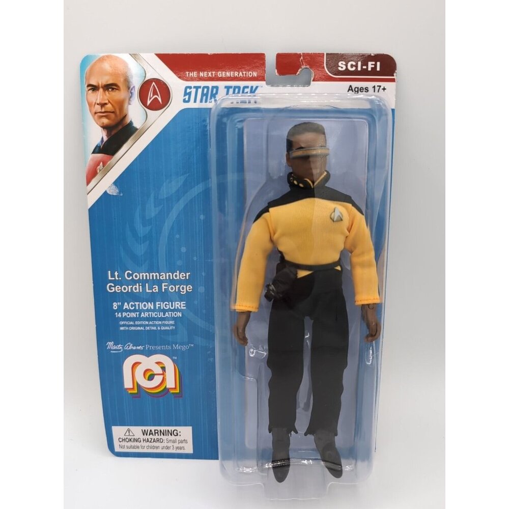 2021 Mego STAR TREK Lt. Commander GEORDI La FORGE 8" Inch Action Figure NEW